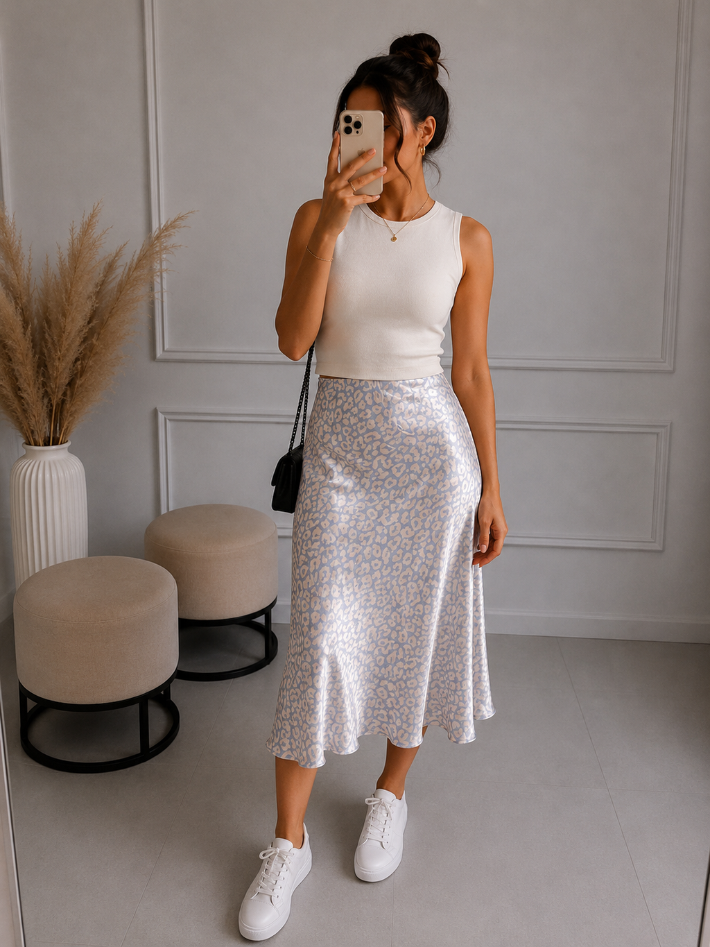 Satinrock Leo Midi versch. Farben