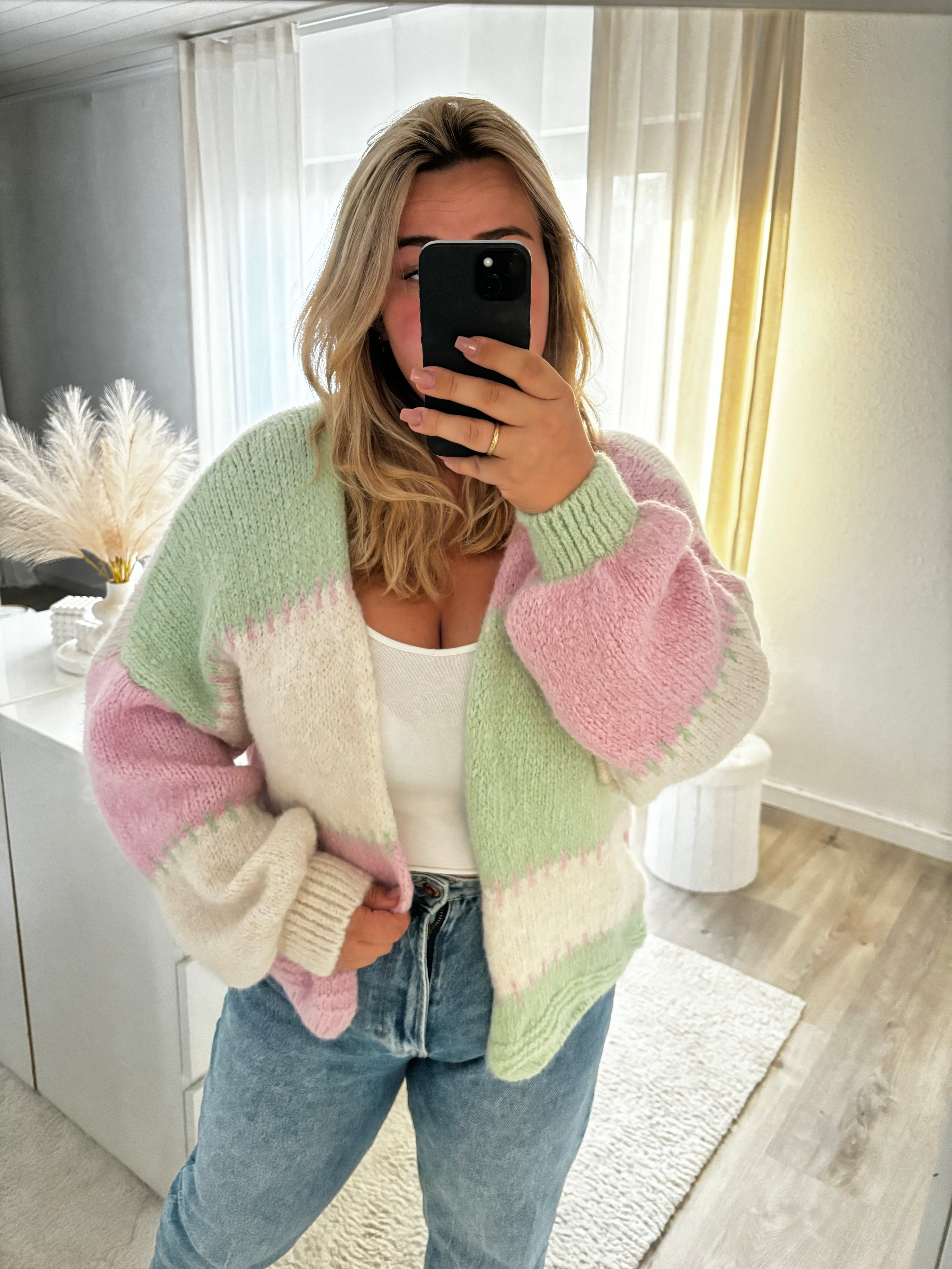 Strickjacke Matcha