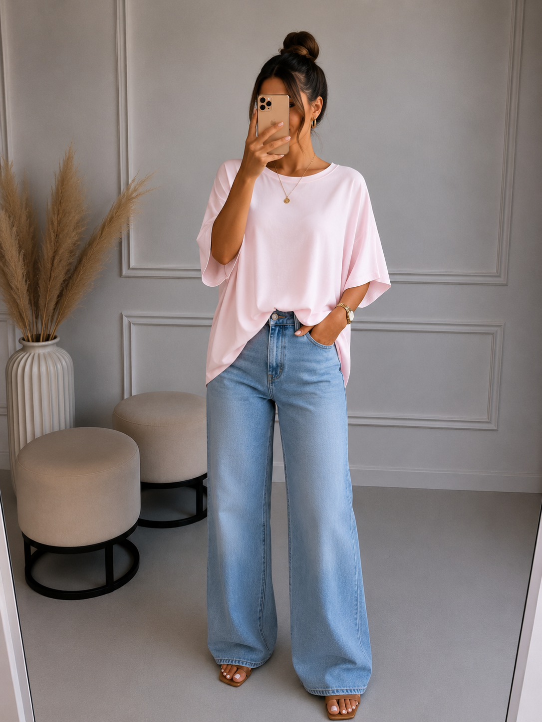 Oversized Strick T-Shirt