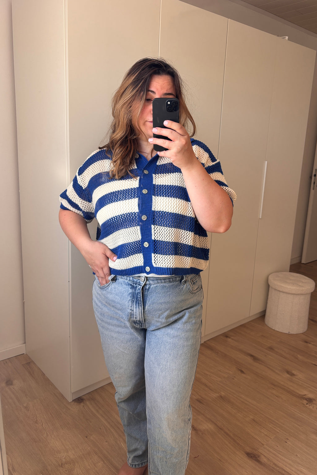 Sommer Strick Polo - versch. Farben
