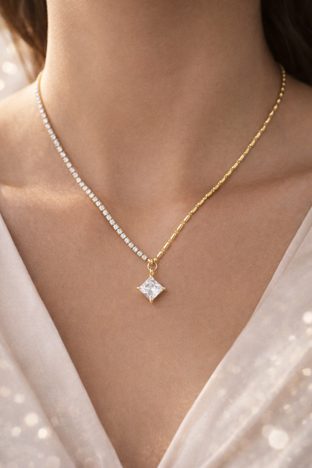 Edelstahl Halskette Kylie ~Wasserfest~