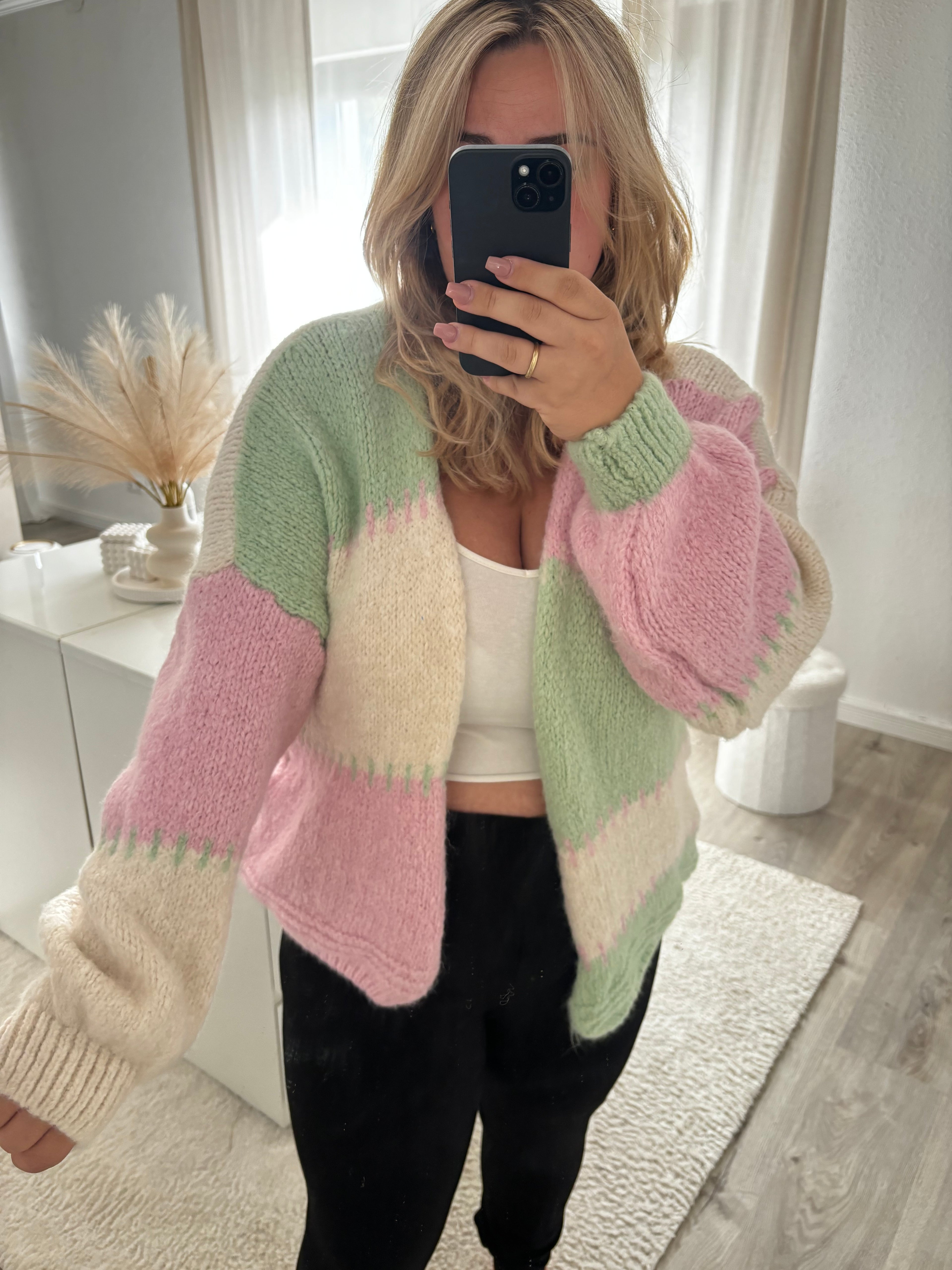 Strickjacke Matcha
