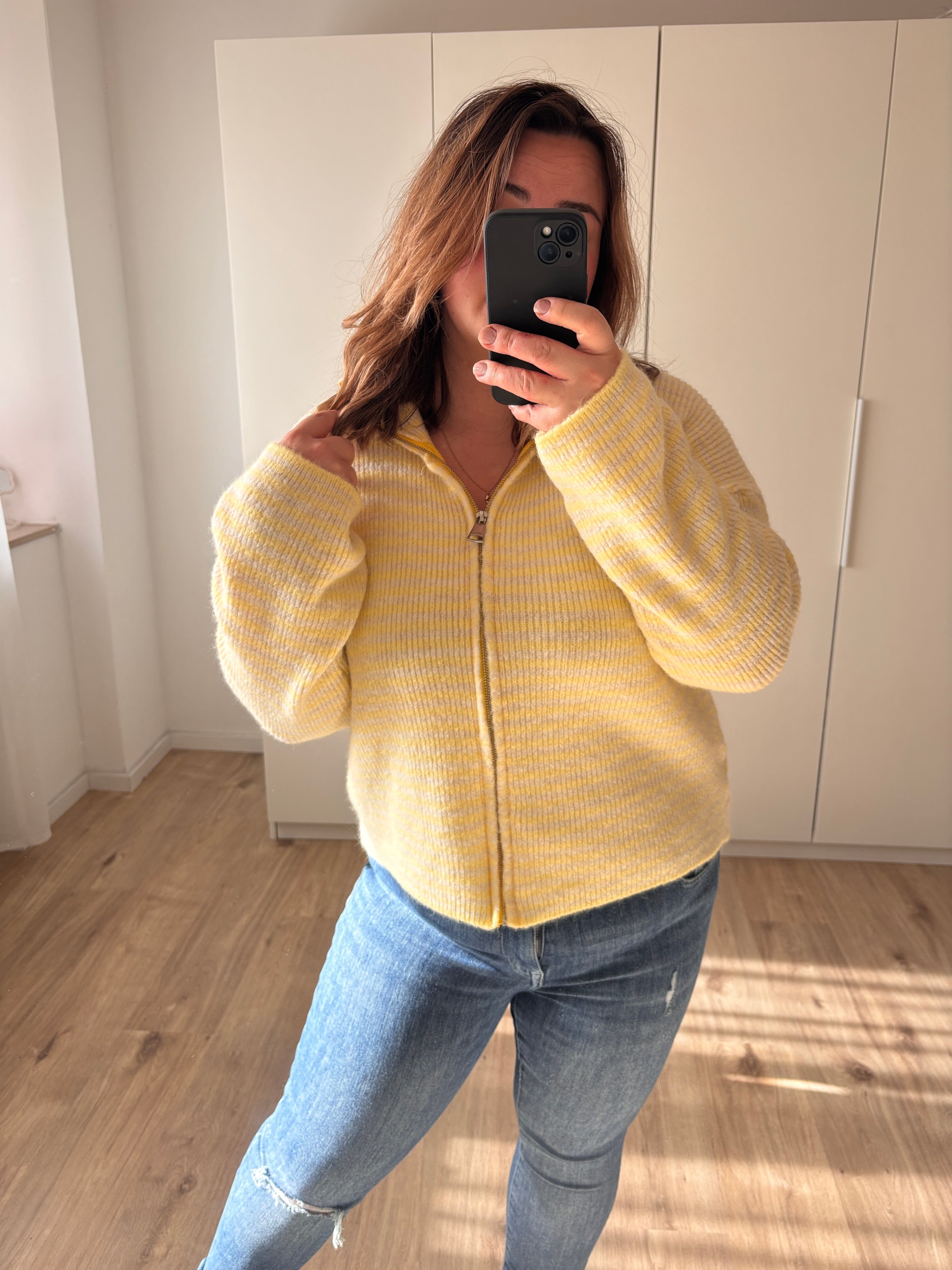 Strickjacke Gestreift mit Reißverschluss - verschiedene Farben