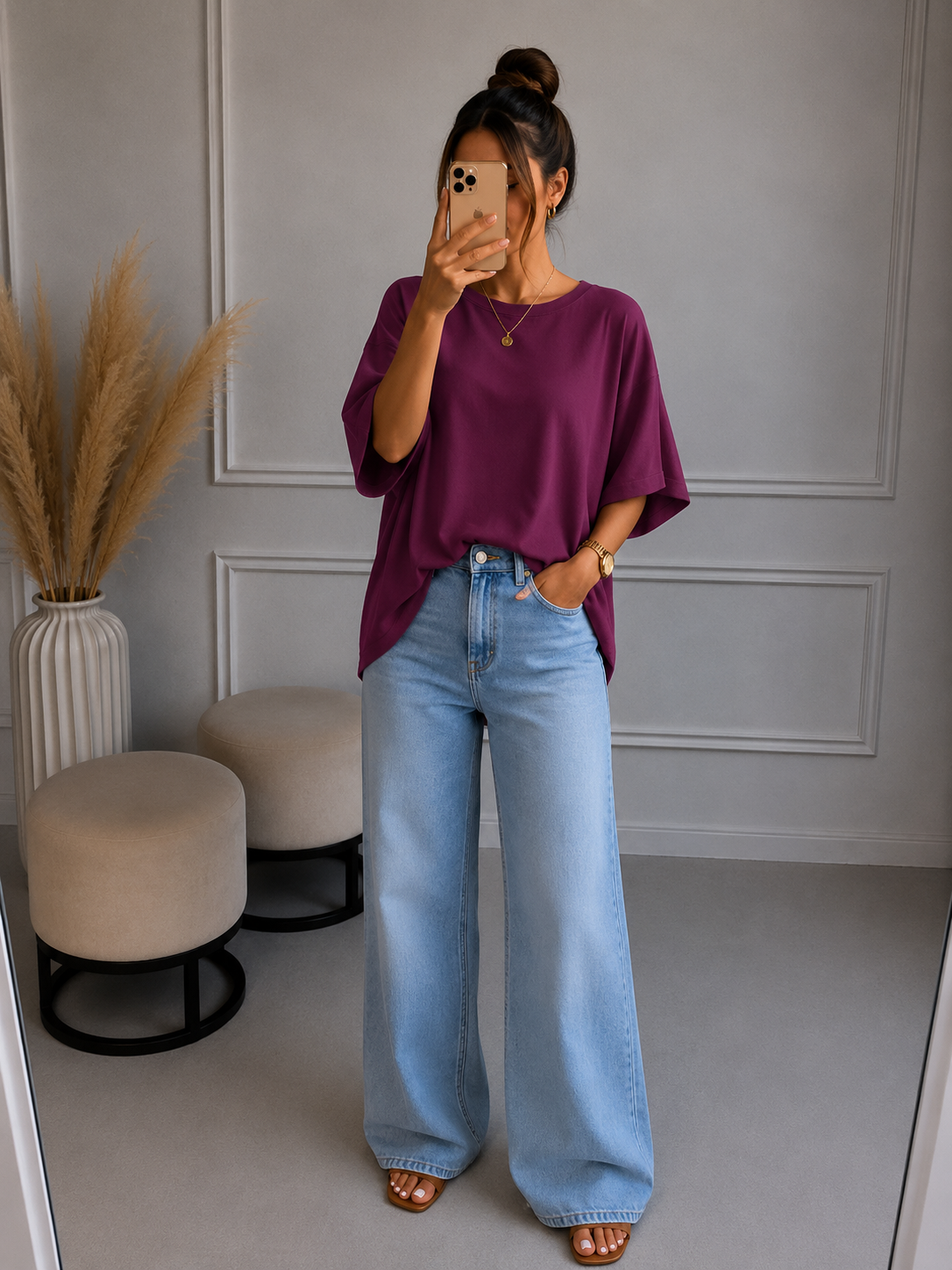 Oversized Strick T-Shirt