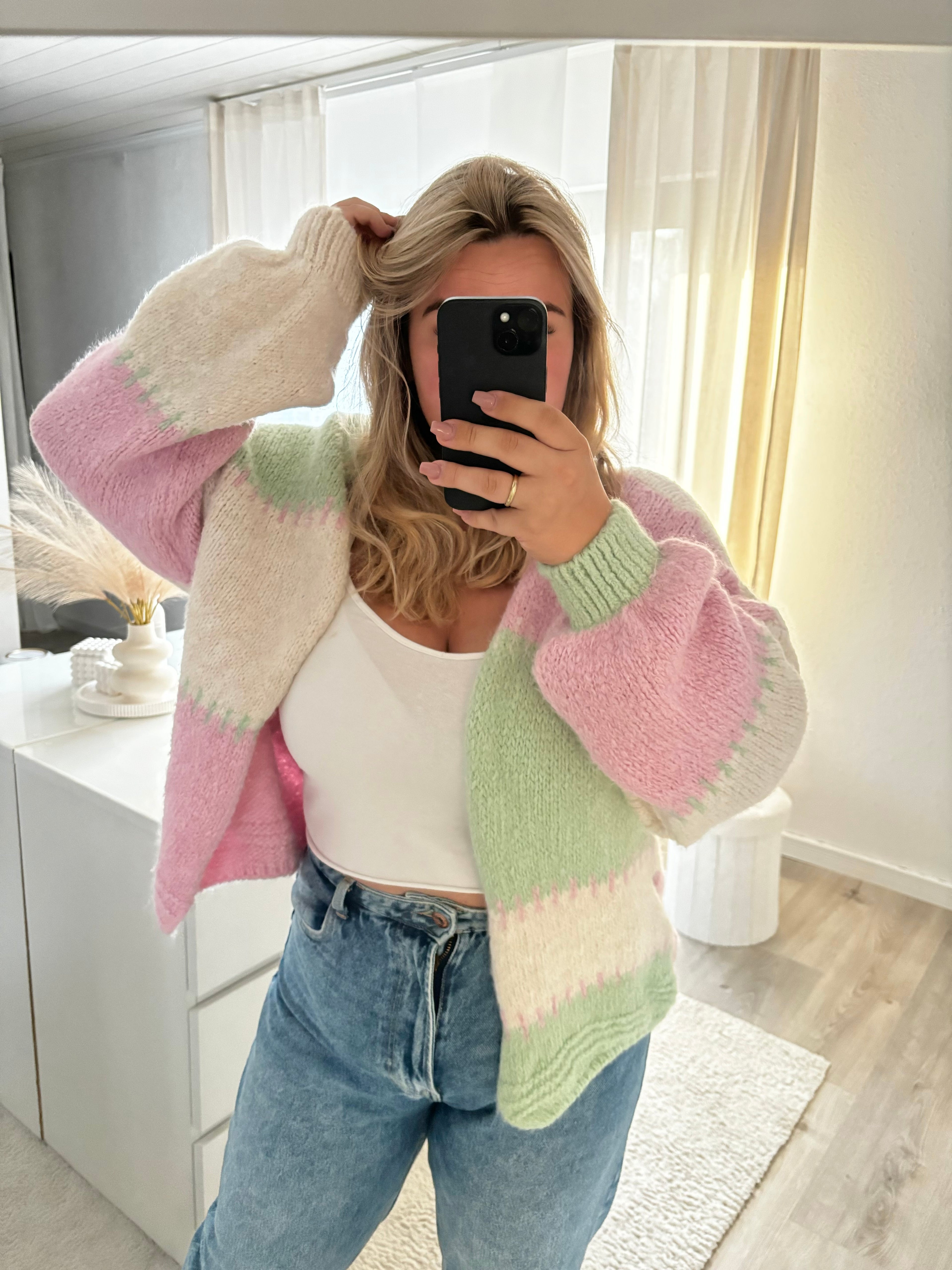 Strickjacke Matcha