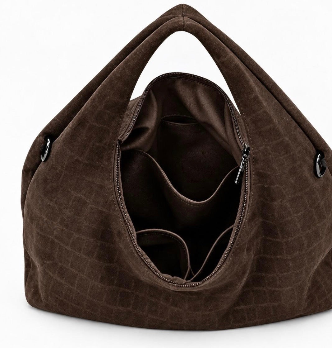 Krokotasche in Wildlederoptik