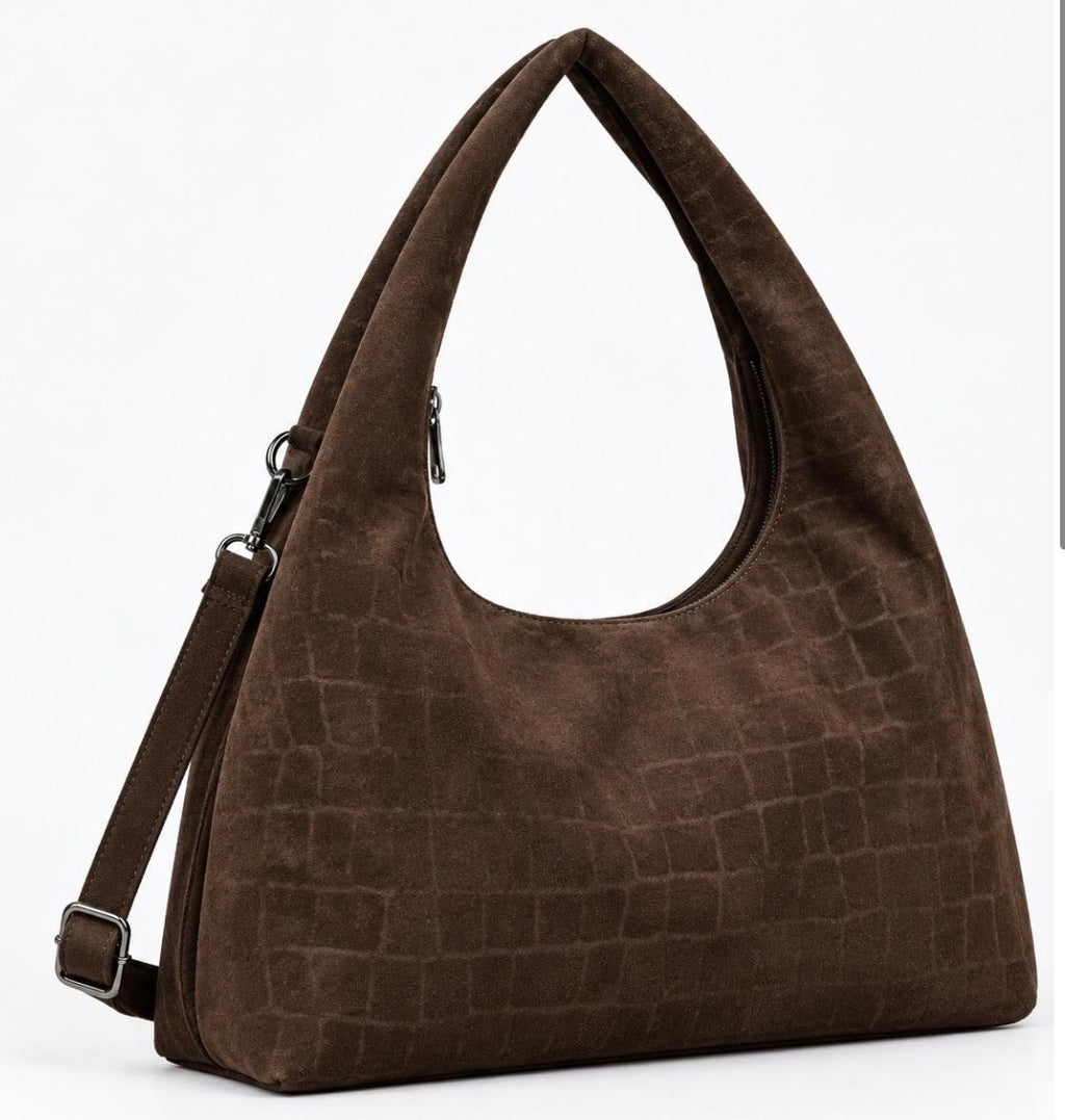 Krokotasche in Wildlederoptik