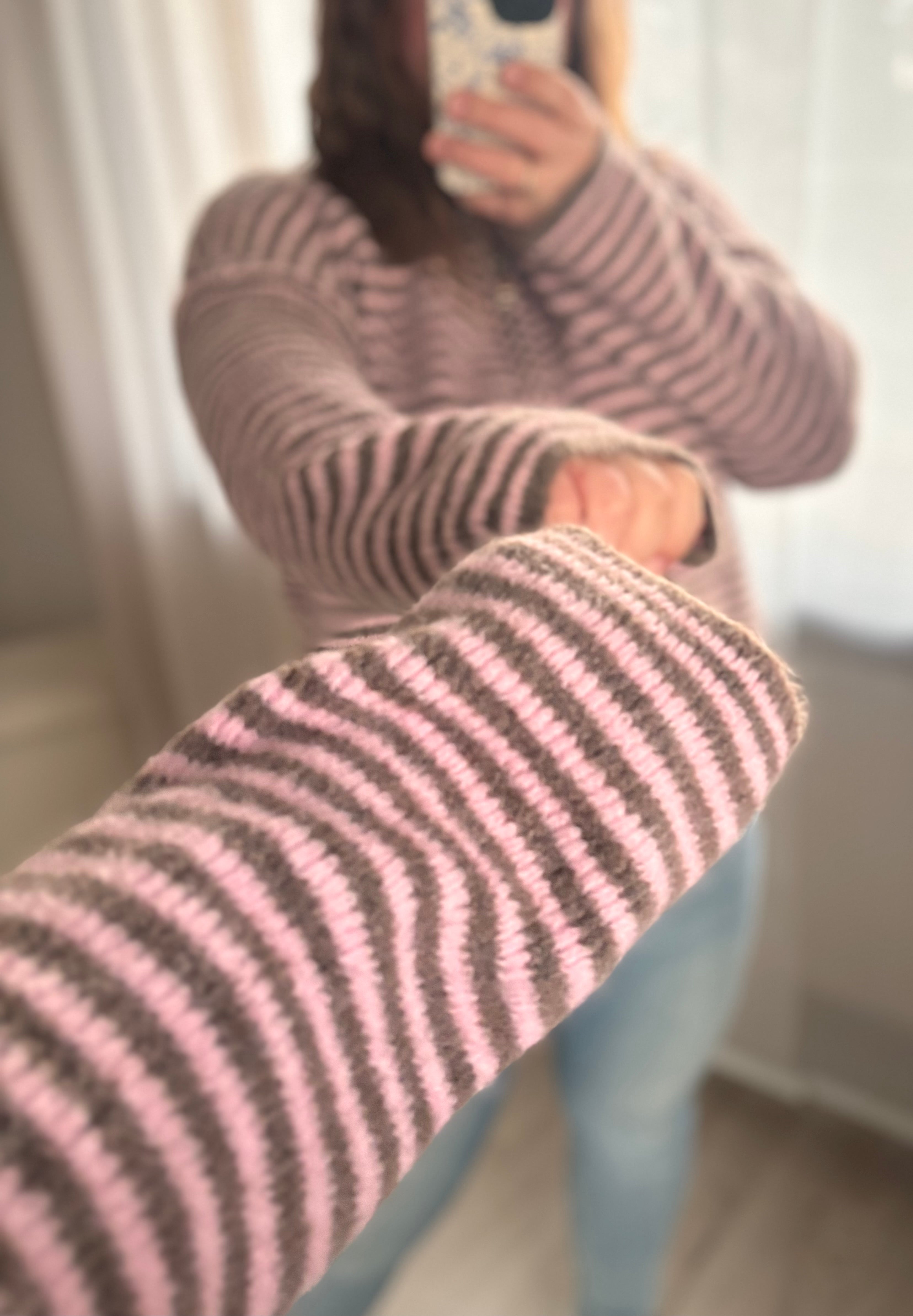 Strickjacke Gestreift mit Reißverschluss - verschiedene Farben