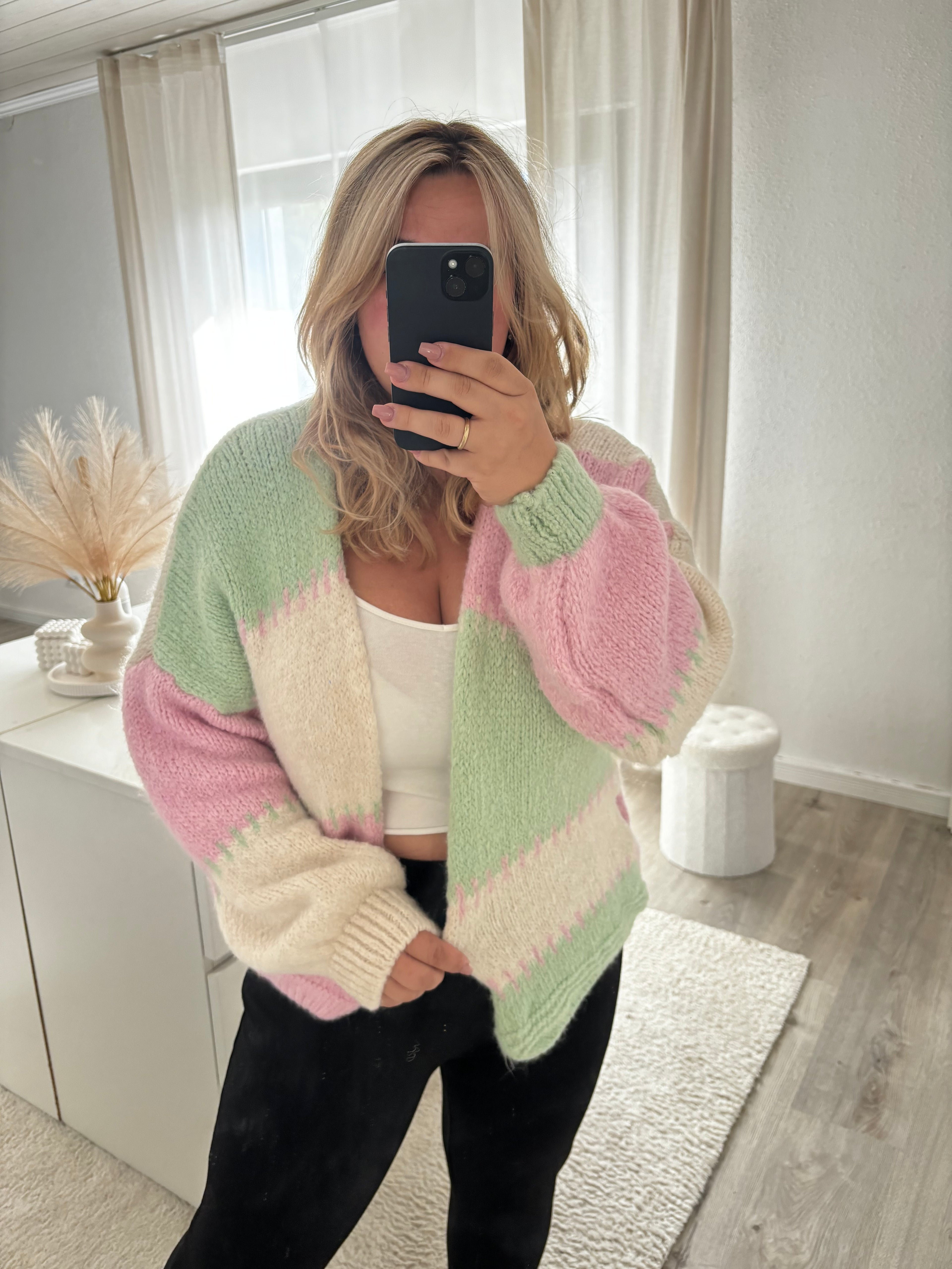 Strickjacke Matcha