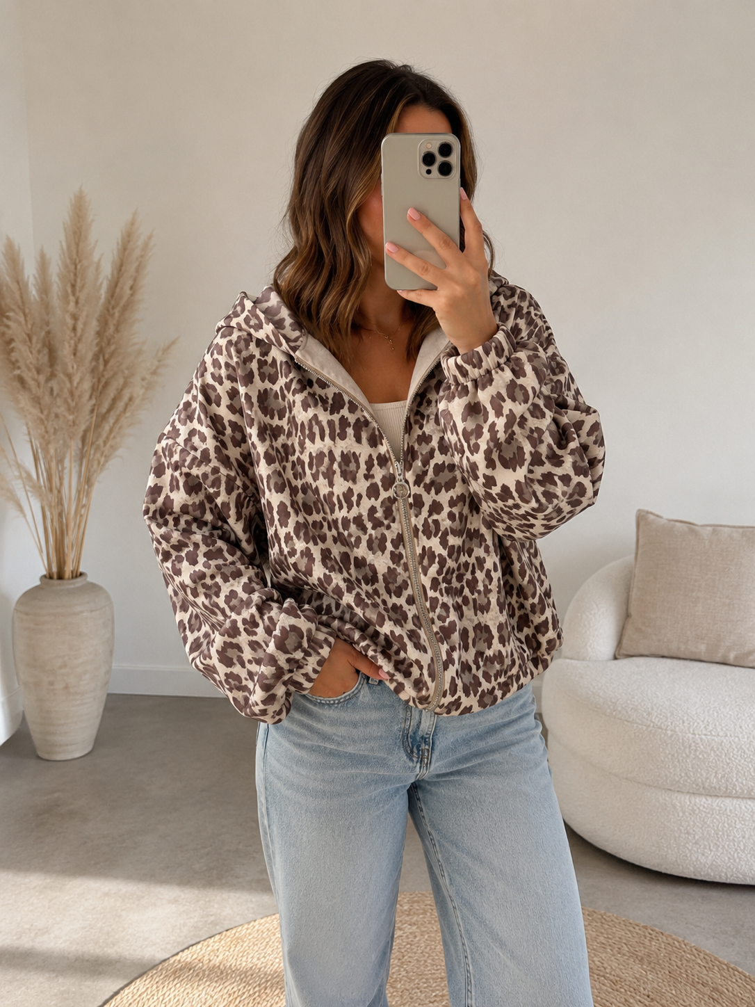 Sweatjacke gerafft