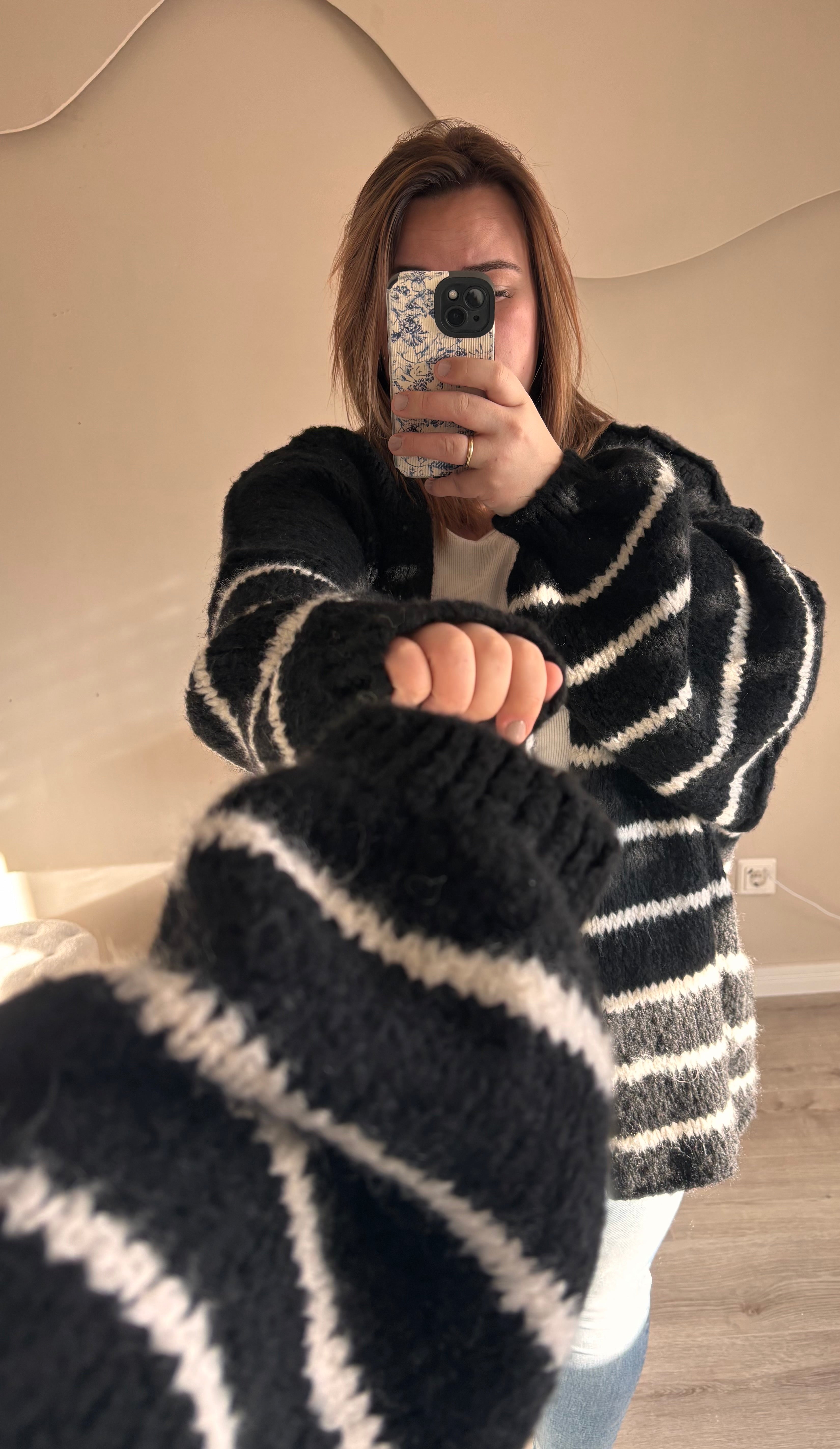 Oversize Strickjacke Stripes