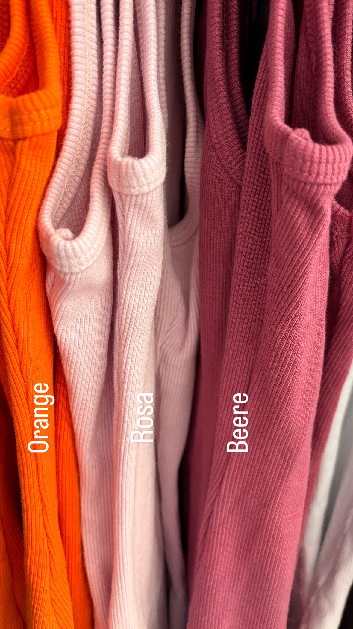 Basic Top gerippt  - verschiedene Farben