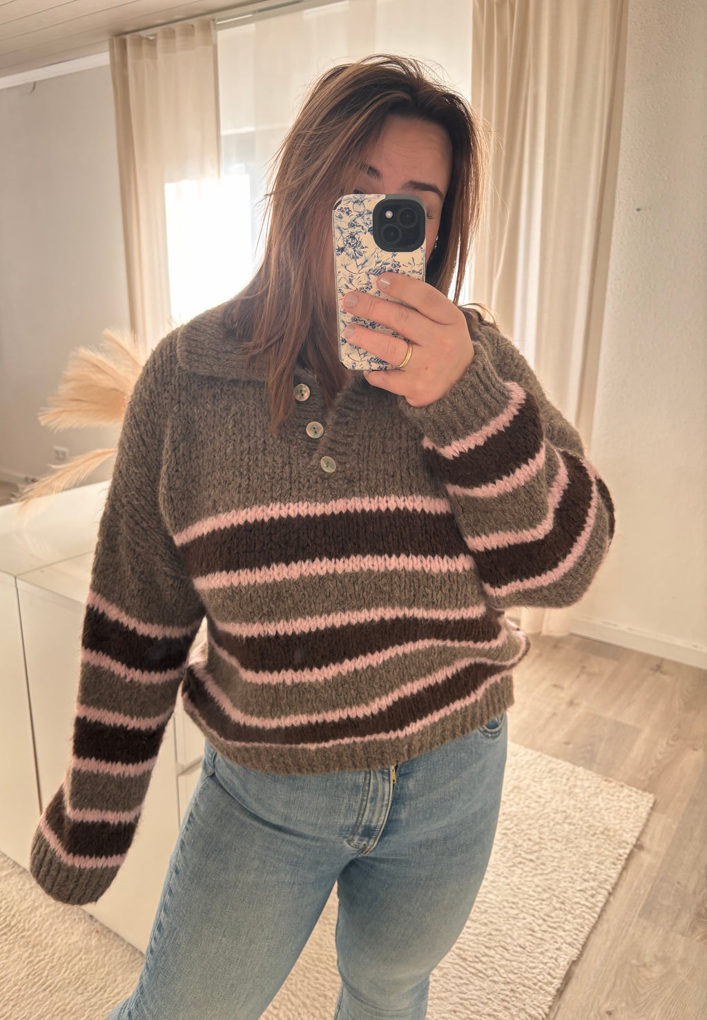 Pullover Kira - mit Streifen & Kragen