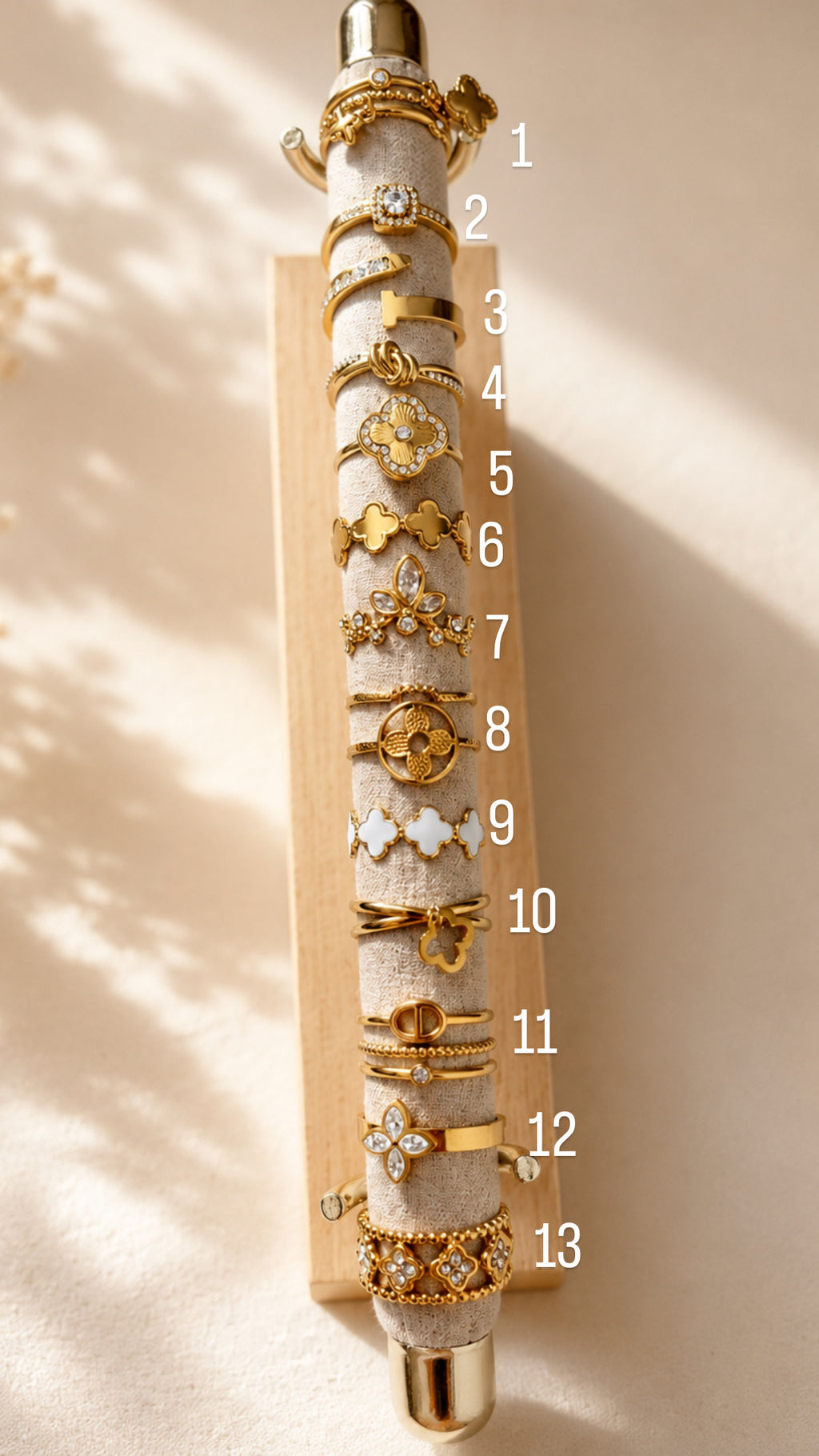 Edelstahl Ring verstellbar Gold und Silber