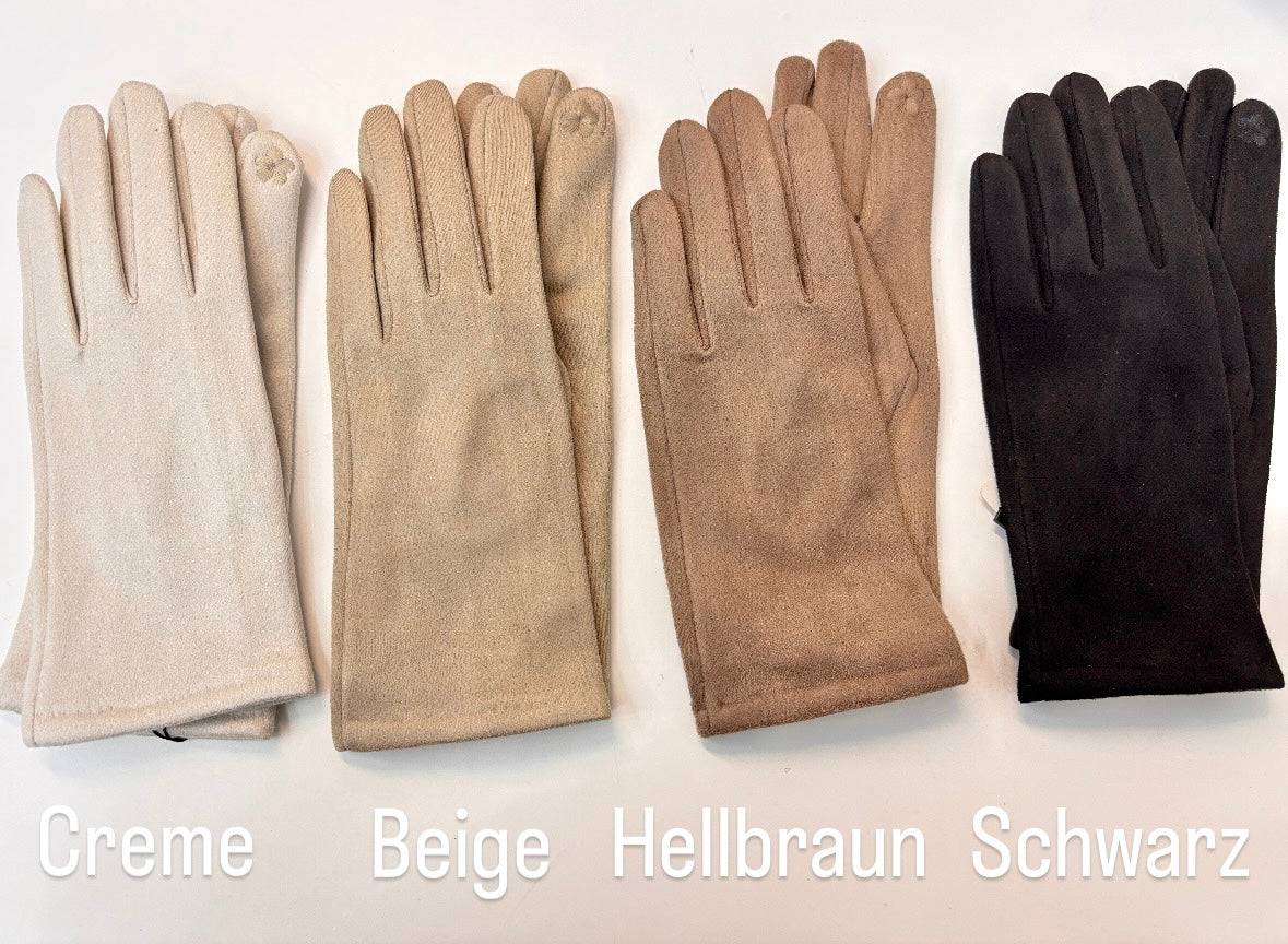 Handschuhe mit Touchfunktion in Wildlederoptik