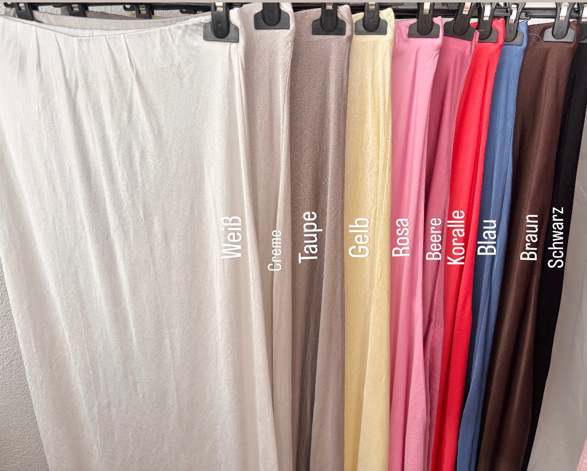 Satinrock Midi - versch. Farben