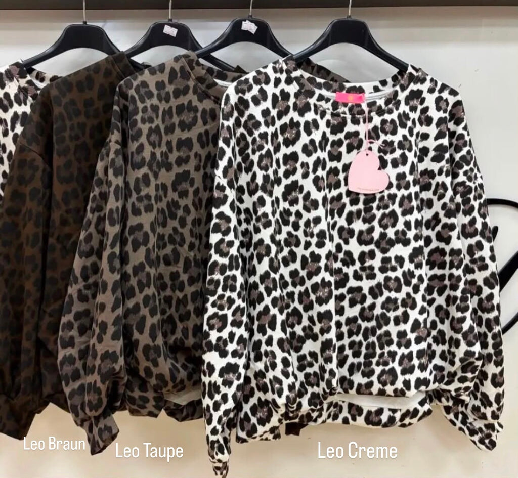 Lockeres Sweatshirt gerafft versch. Farben