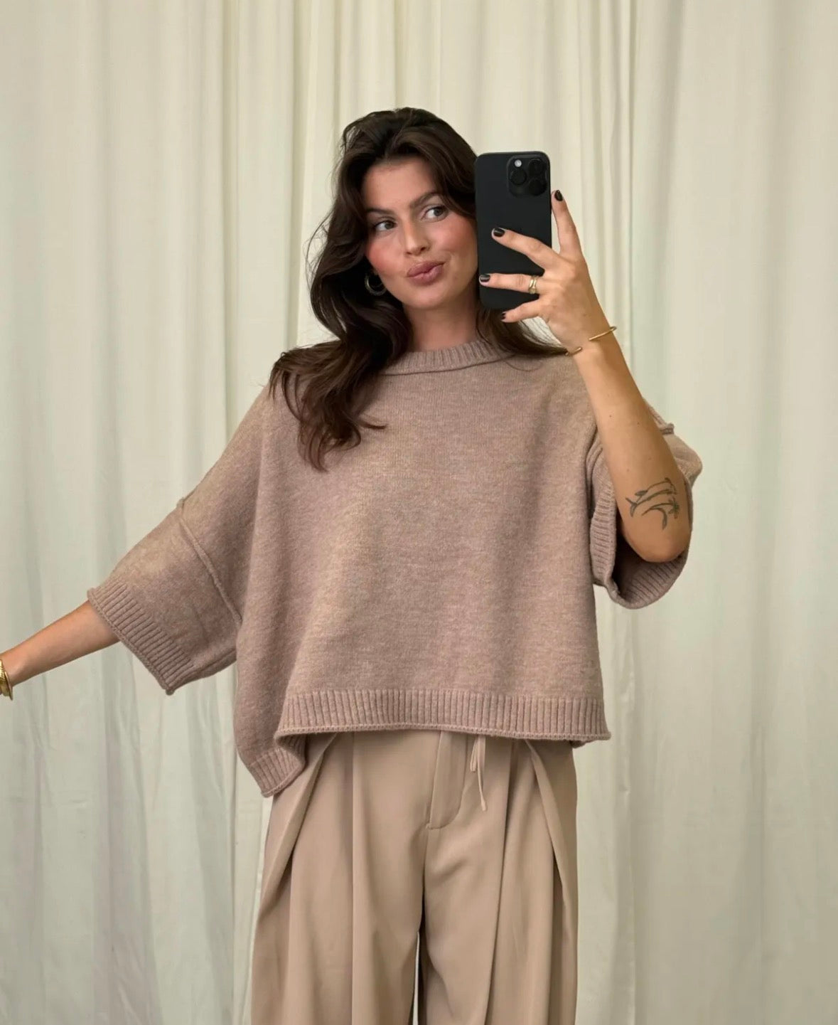 Kurzarm Strickpullover