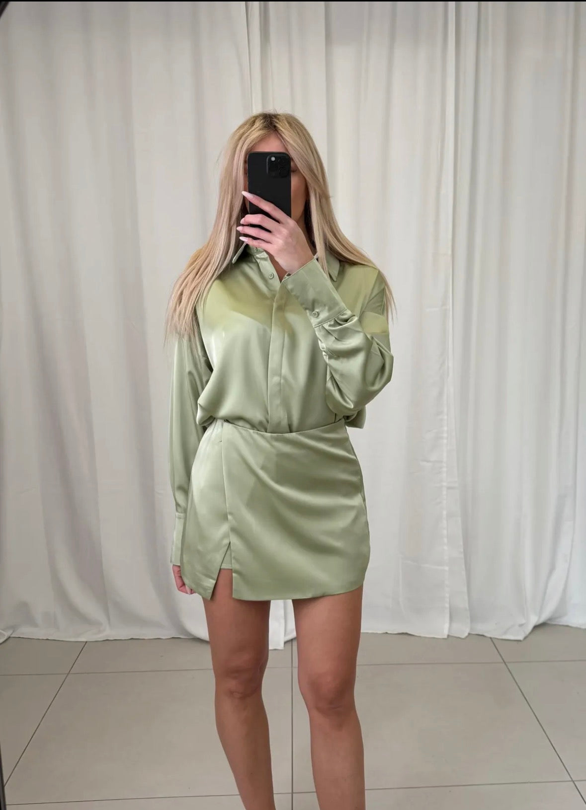 Satin Bluse & Satin Rock - Einzelkauf