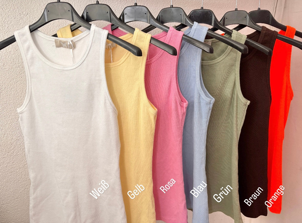 Basic Top gerippt  - verschiedene Farben
