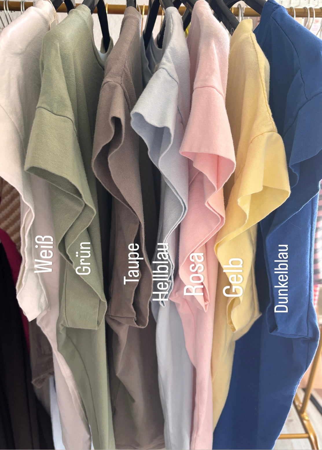 Basic T-Shirt mit flatter Ärmeln- versch. Farben