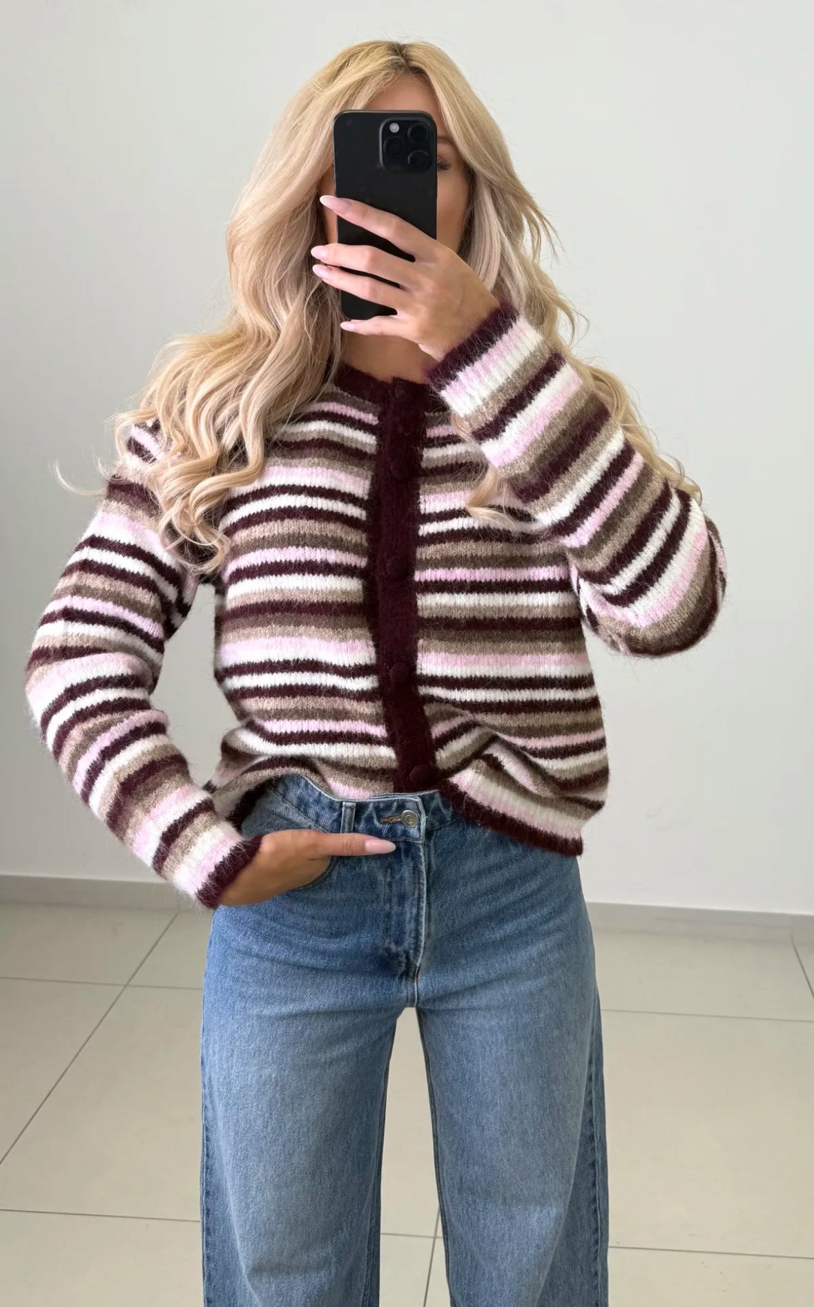 Strickjacke Berry - gestreift