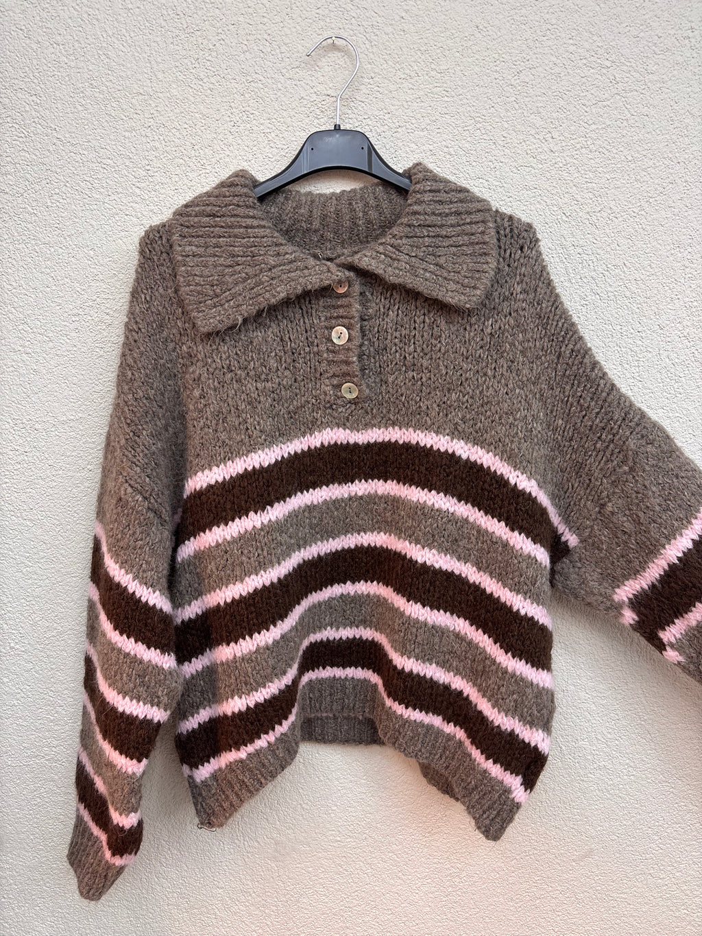 Pullover Kira - mit Streifen & Kragen