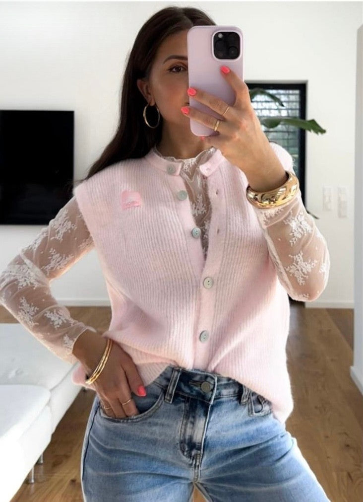 Transparente Bluse Flower