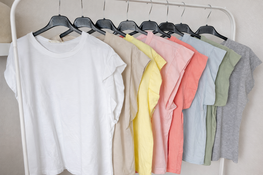Basic T-Shirt mit flatter Ärmeln- versch. Farben