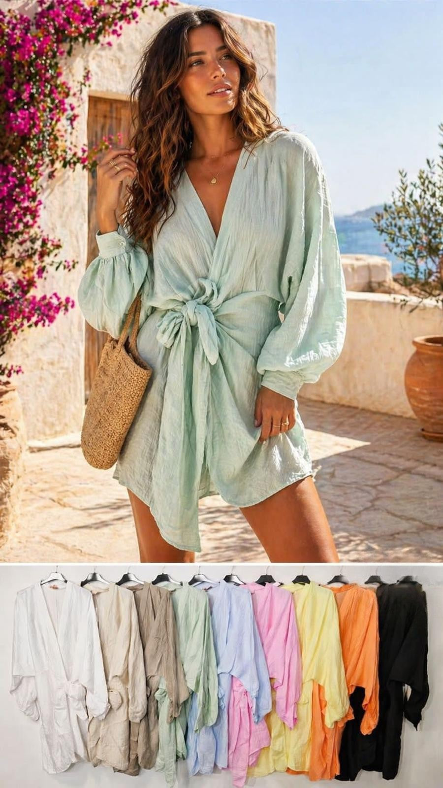 Kimono/Wickelkleid vers. Farben