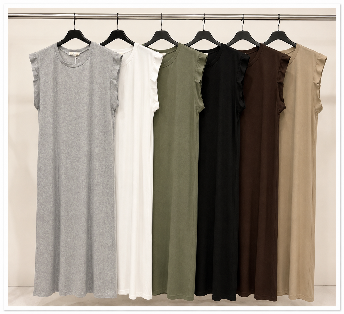 T-Shirt Kleid lang versch. Farben