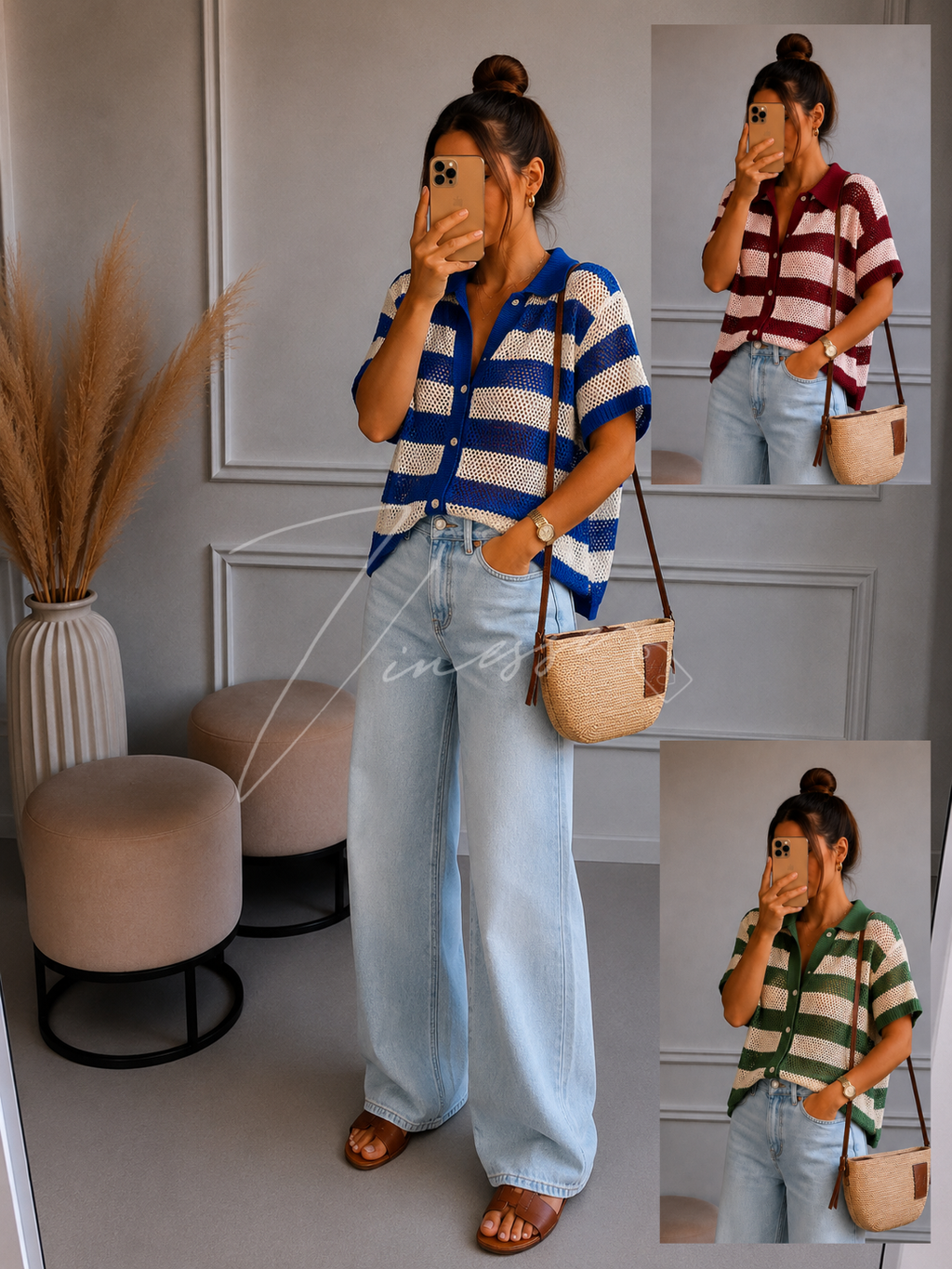 Sommer Strick Polo - versch. Farben