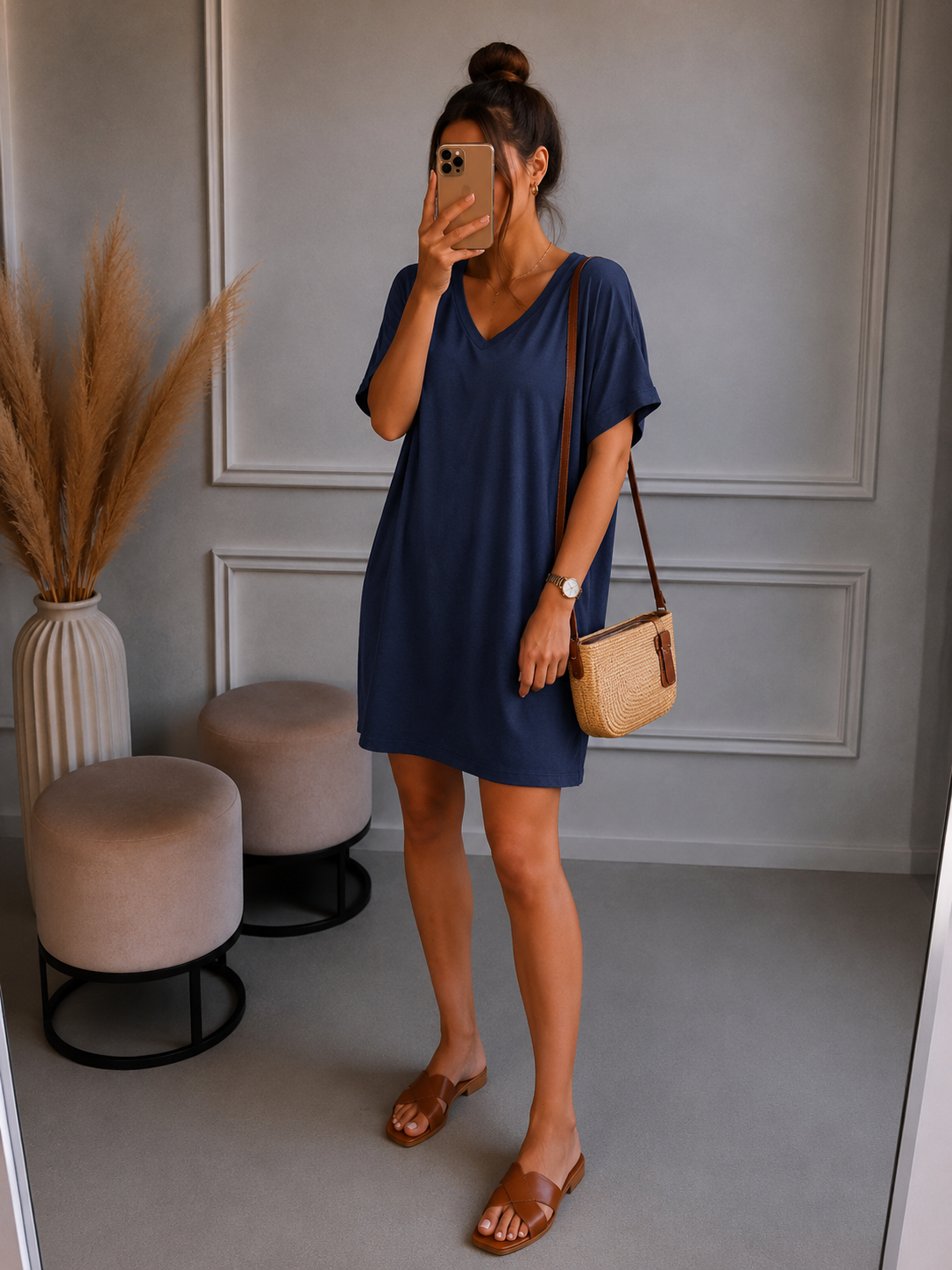 T-Shirt Kleid kurz versch. Farben