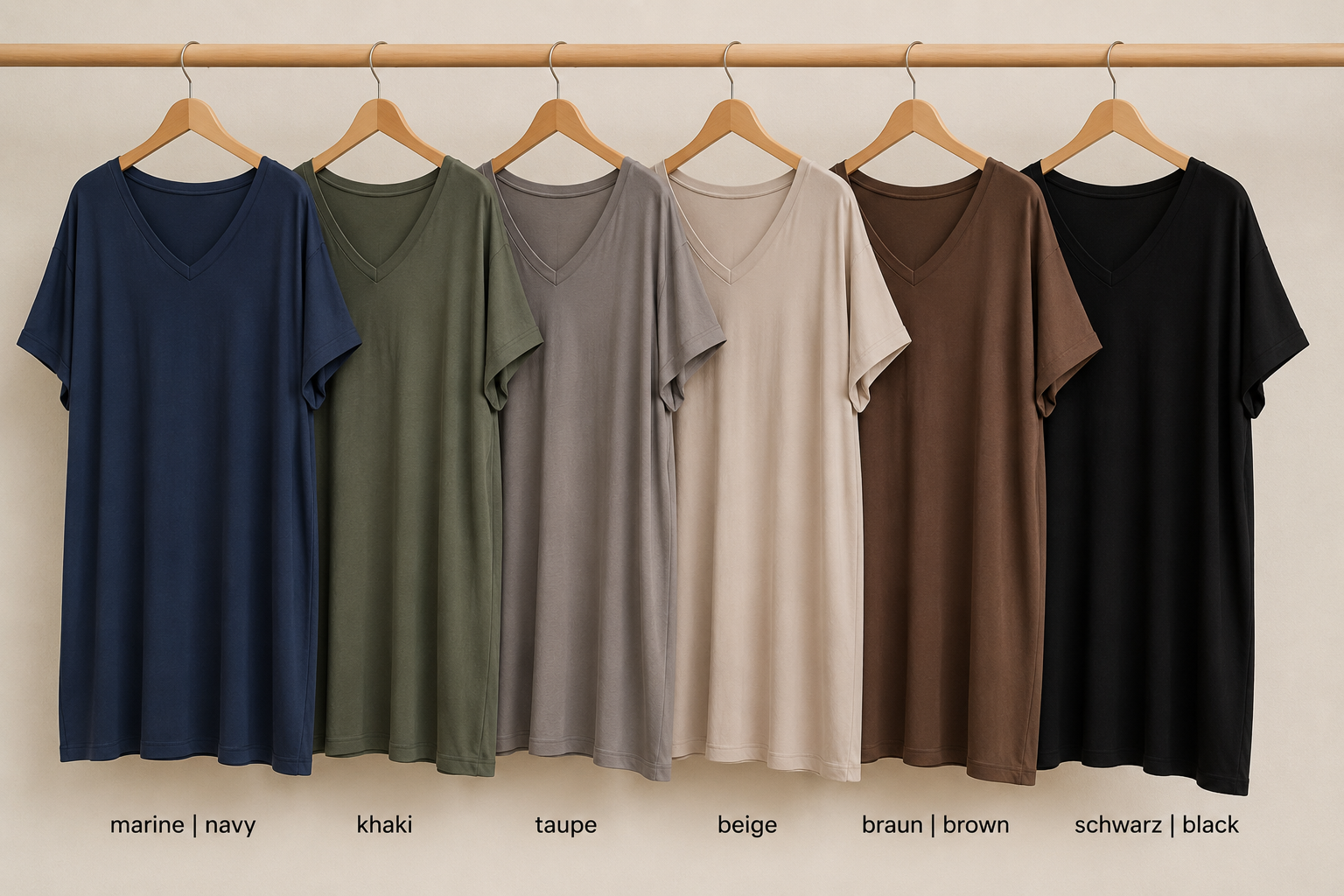 T-Shirt Kleid kurz versch. Farben
