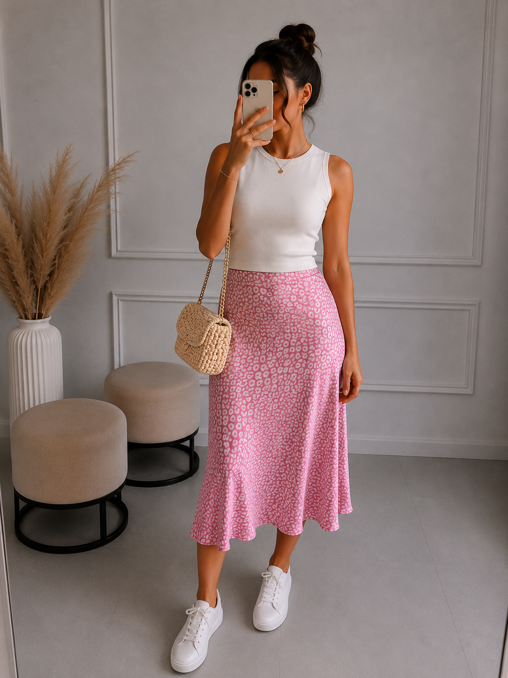 Satinrock Leo Midi versch. Farben