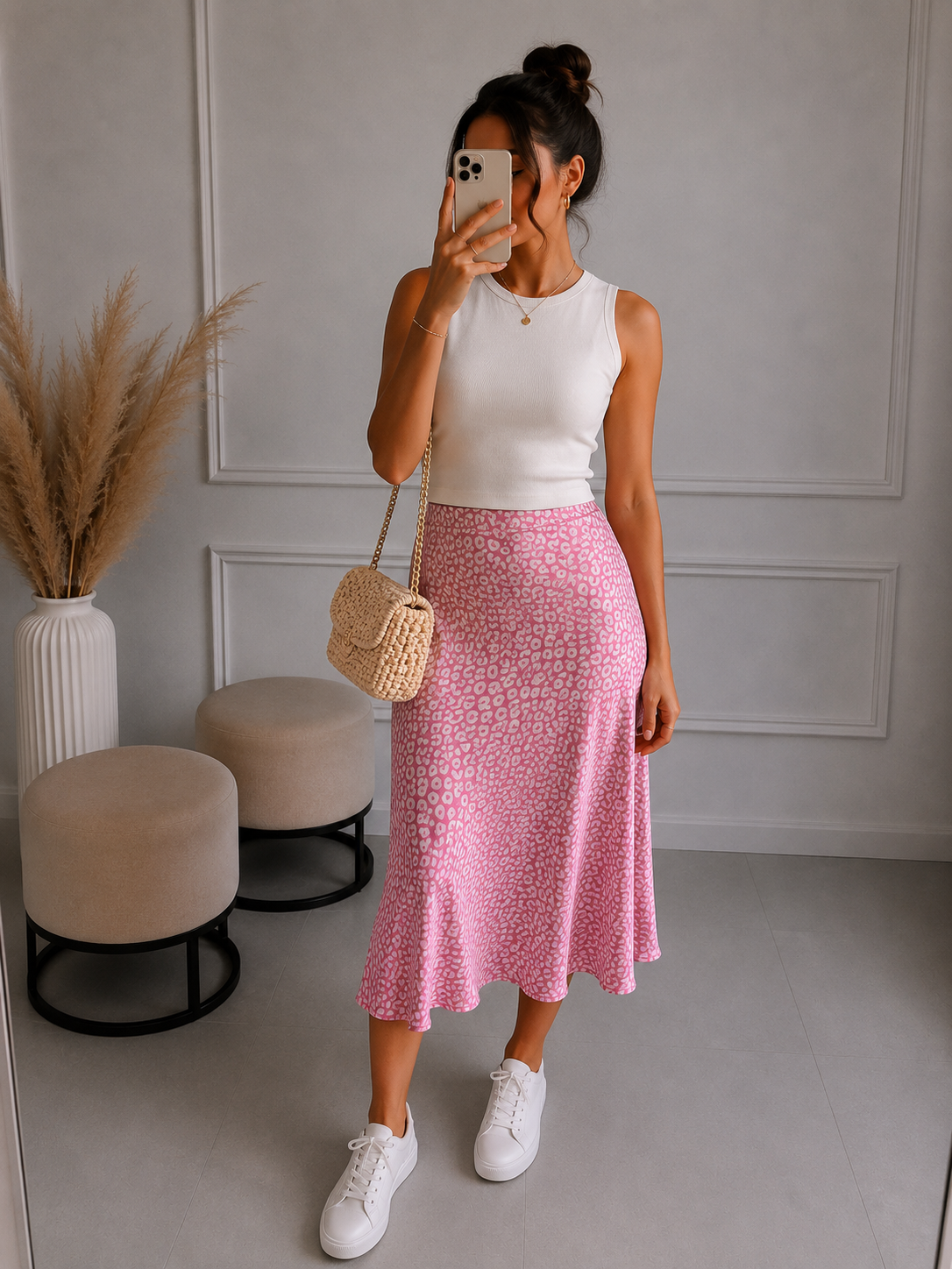 Satinrock Leo Midi versch. Farben