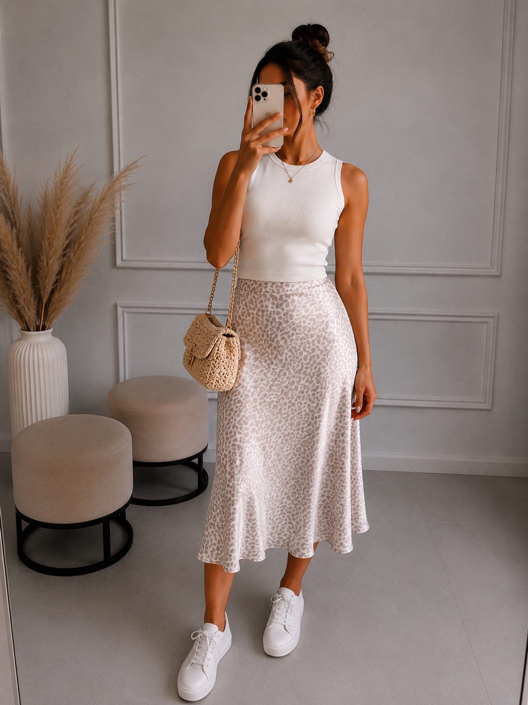 Satinrock Leo Midi versch. Farben