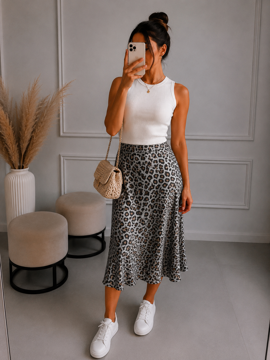 Satinrock Leo Midi versch. Farben