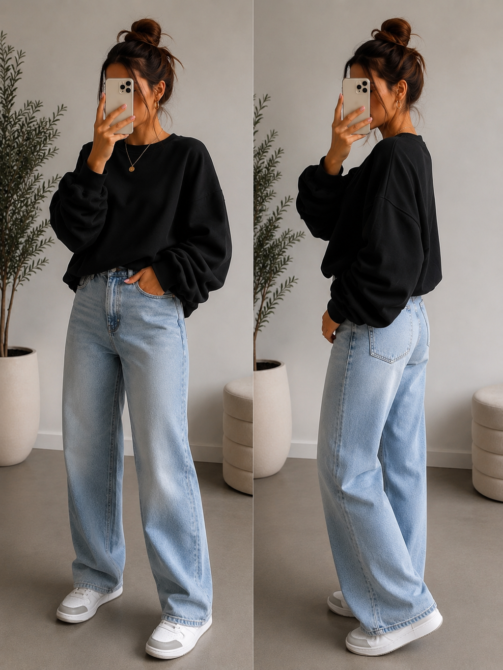 Lockeres Sweatshirt gerafft