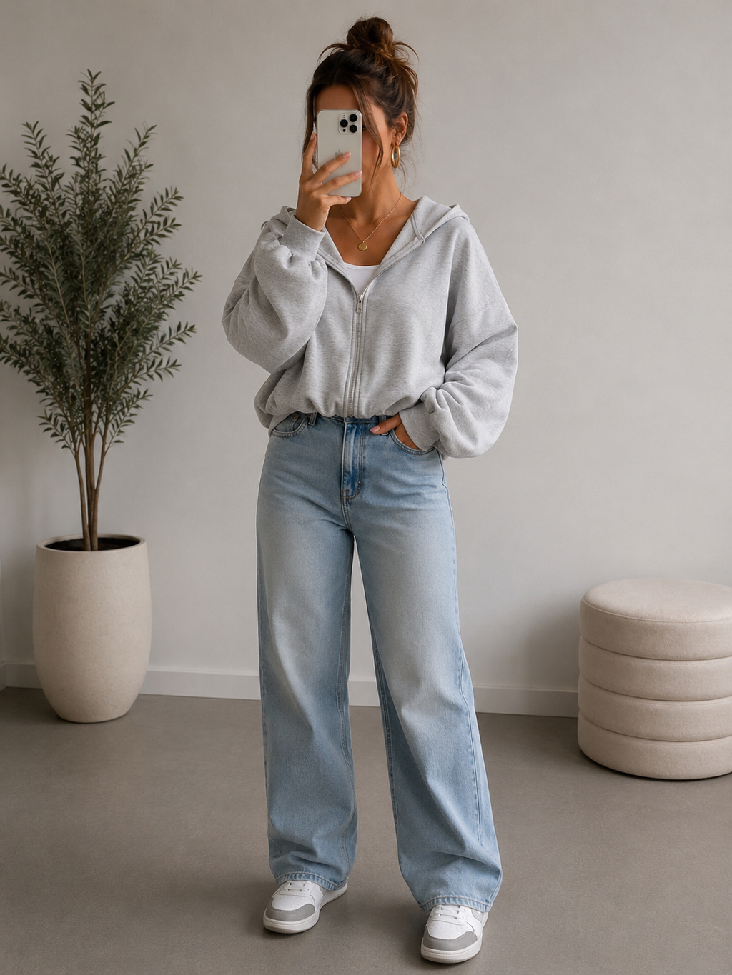 Sweatjacke gerafft