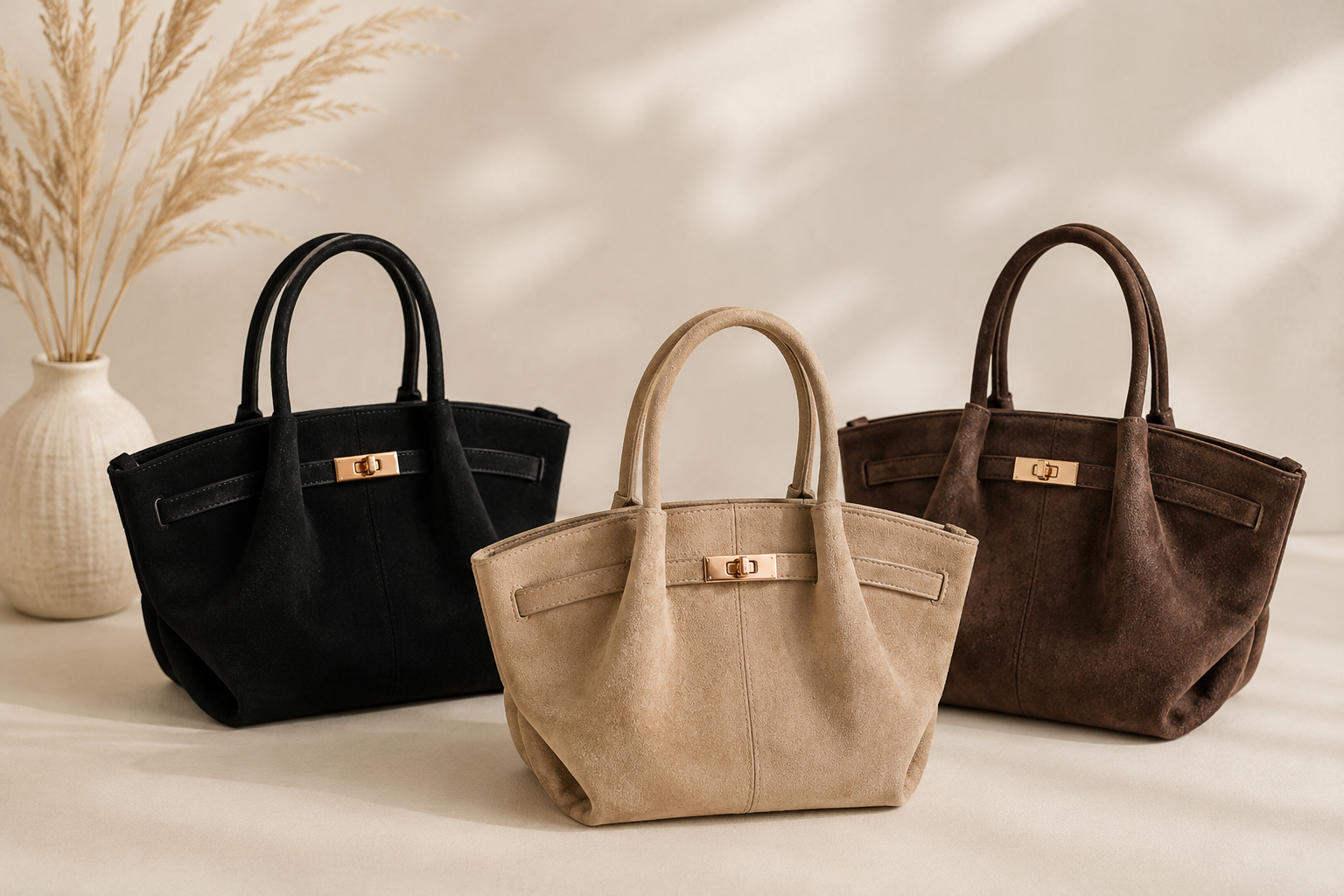 Tasche aus Wildlederimitat