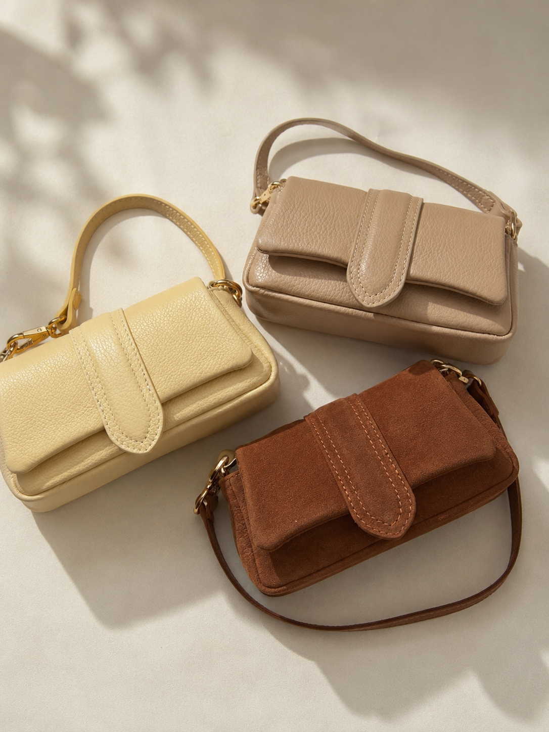 Handtasche aus Leder/Wildleder