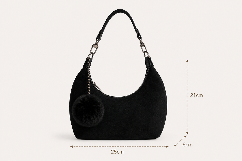 Handtasche aus Wildlederimitat