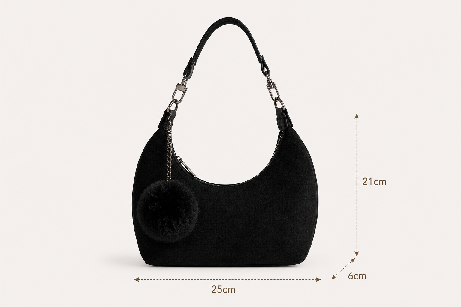 Handtasche aus Wildlederimitat