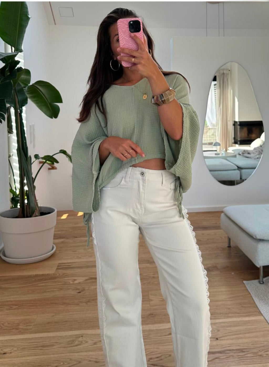 Lockere Musselinbluse