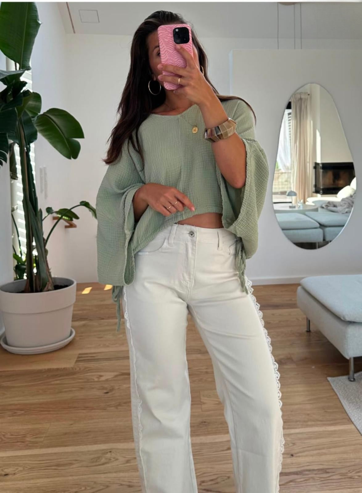 Lockere Musselinbluse
