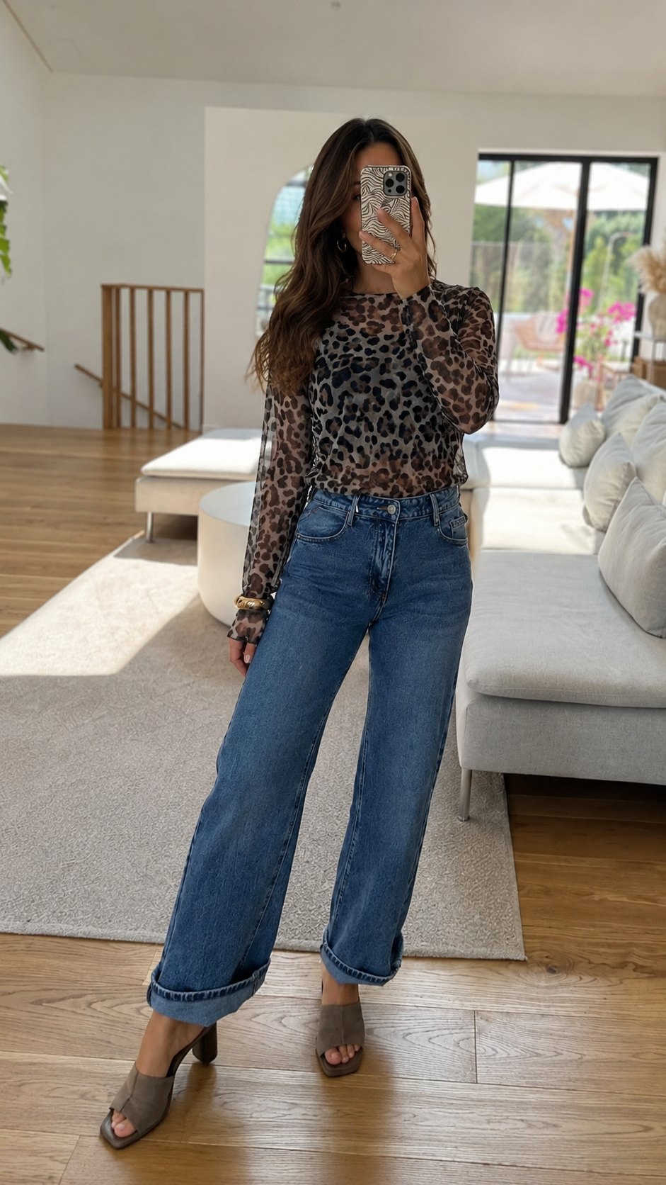 Transparente Leo Bluse