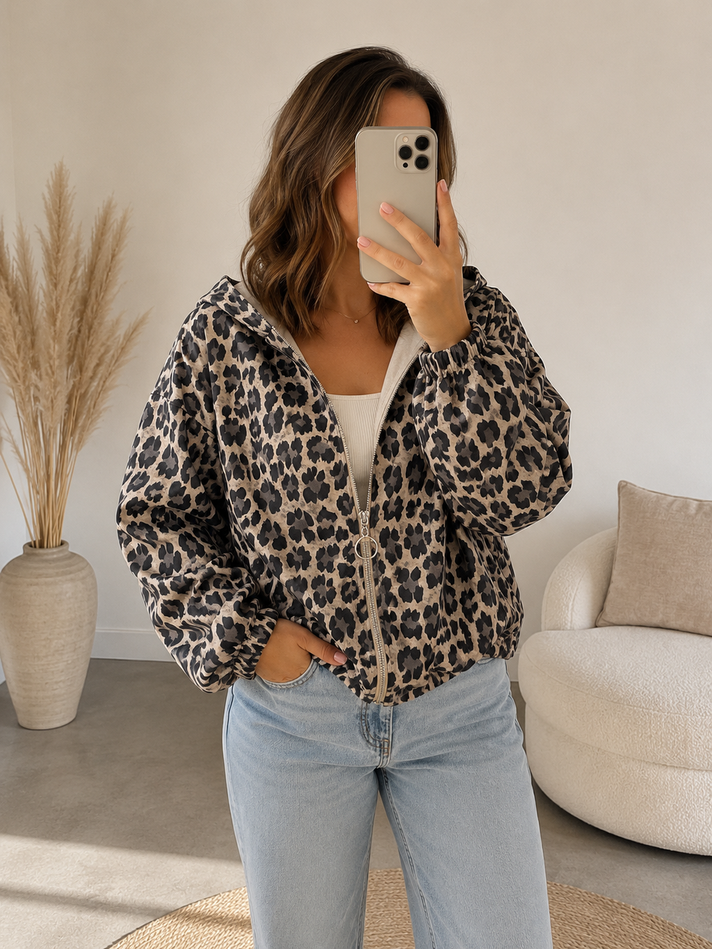 Sweatjacke gerafft